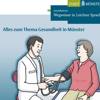 Titelbild des neuen Gesundheits-Wegweisers für Münster in Leichter Sprache