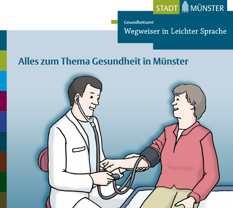 Titelbild des neuen Gesundheits-Wegweisers für Münster in Leichter Sprache
